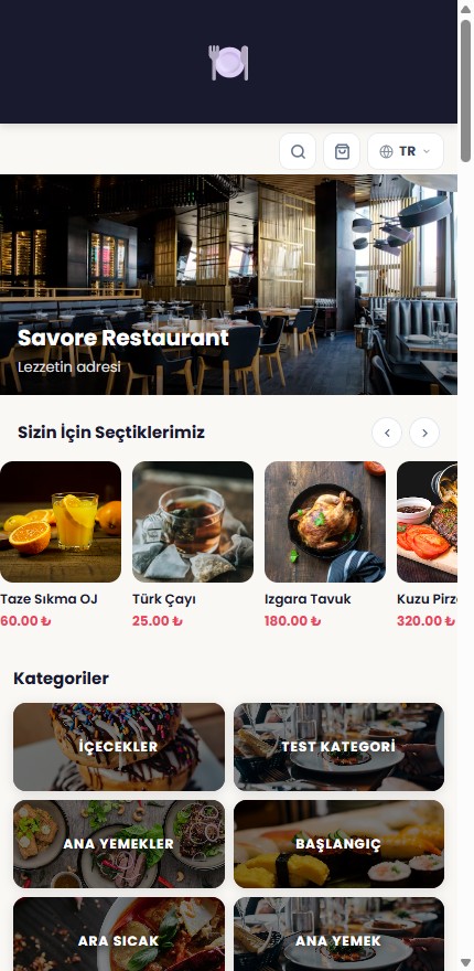 Asmiqr dijital menü — Savore Restaurant